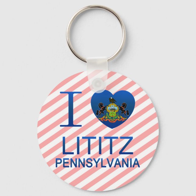 I Love Lititz, PA Key Ring (Front)