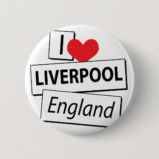 I Love Liverpool England 6 Cm Round Badge