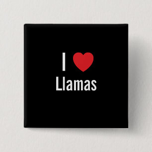 I love Llamas 15 Cm Square Badge