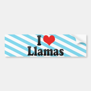 I Love Llamas Bumper Sticker