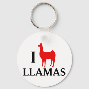 I Love Llamas Key Ring
