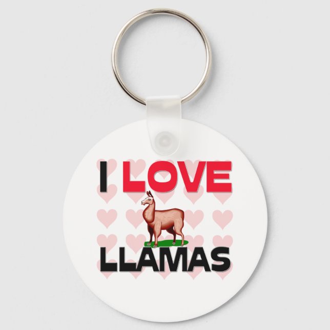 I Love Llamas Key Ring (Front)