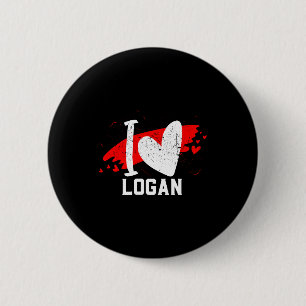 I Love Logan I Heart Logan  6 Cm Round Badge