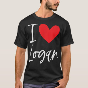 I Love Logan Name Personalised Boy Man BFF Friend  T-Shirt