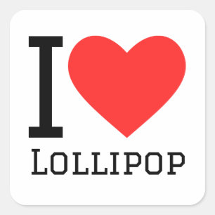 I love lollipop square sticker