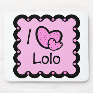 I Love Lolo Cute T-Shirt Mouse Pad
