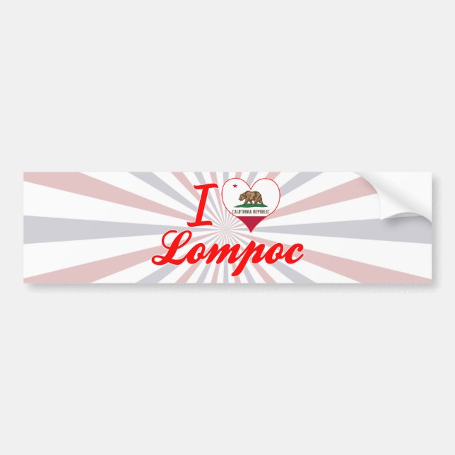 I Love Lompoc, California Bumper Sticker (Front)