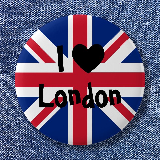 I Love London 6 Cm Round Badge (I Love London Pinback Button)