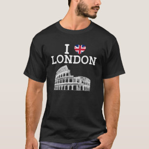 I Love London Colosseum England Heart Flag London T-Shirt