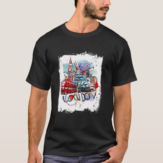 I Love London Cool London Illustration Hand Drawn  T-Shirt (Front)
