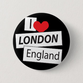 I Love London England 6 Cm Round Badge