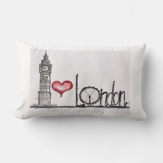 I love London Lumbar Cushion (Front)