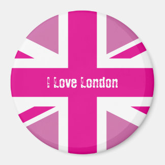 I Love London Pink Union Jack Magnet