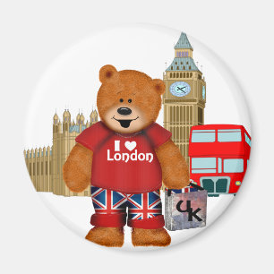 I Love London -Teddy Bear Magnet