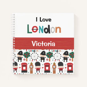 I Love London Theme Name Sketch Notebook