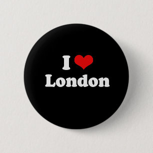 I Love London Tshirt White Tshirt 6 Cm Round Badge
