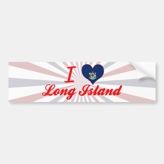 I Love Long Island, Maine Bumper Sticker (Front)