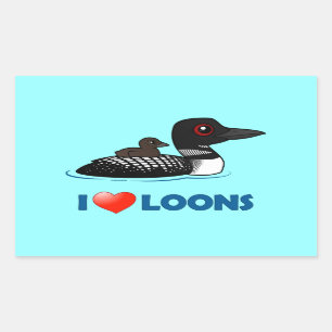 I Love Loons Rectangular Sticker