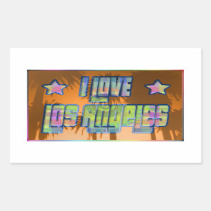 I LOVE Los Angeles Beautiful Orange Sunset Sticker