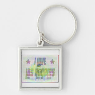 I LOVE Los Angeles Beautiful Pastel Keychain