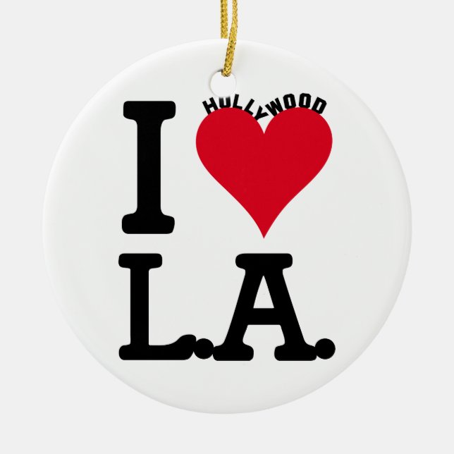 I LOVE LOS ANGELES CERAMIC ORNAMENT (Front)