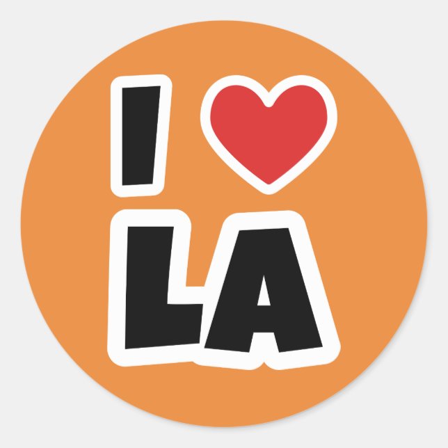 I love Los Angeles Classic Round Sticker (Front)