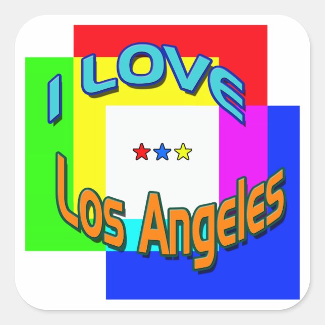 "I LOVE Los Angeles Colouring 1" Sticker (Front)