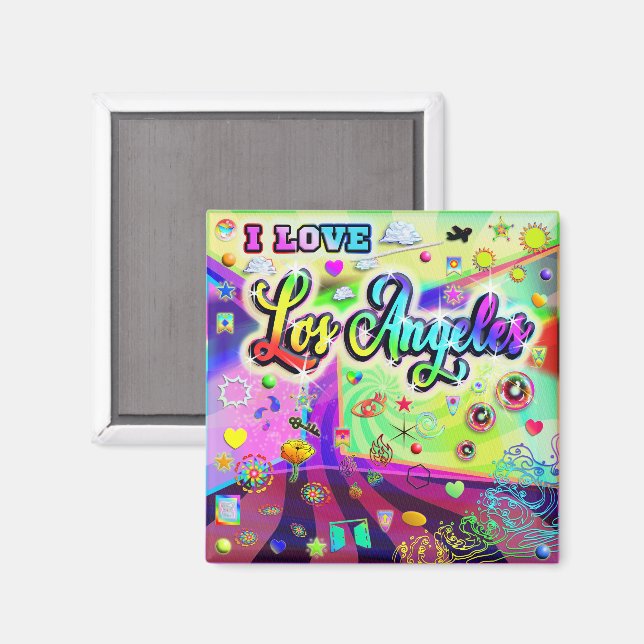 I LOVE Los Angeles Cool Energy Magnet (Front/Back)