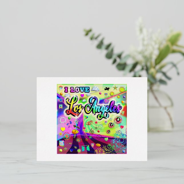 I LOVE Los Angeles Cool Energy Postcard (Standing Front)