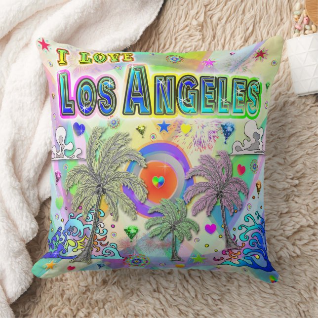 I LOVE Los Angeles Deep Dream Pillow (Blanket)