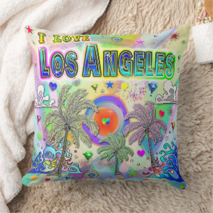 I LOVE Los Angeles Deep Dream Pillow