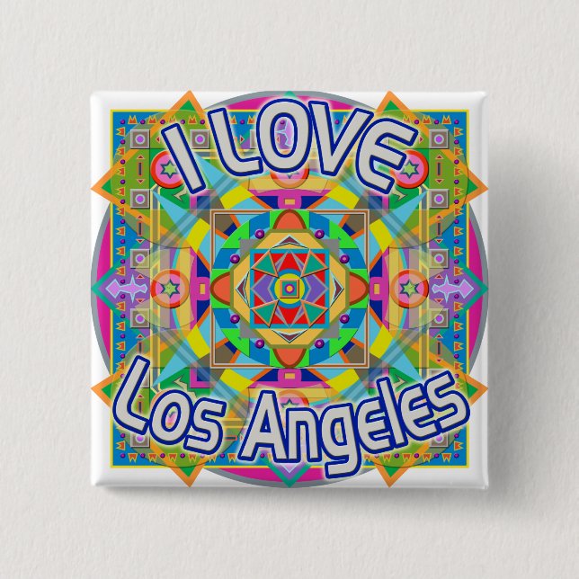 I LOVE Los Angeles Happy Button (Front)