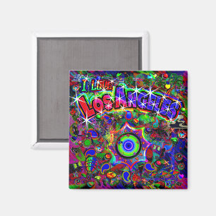 I LOVE Los Angeles Mystic Dance Neo Version  Magnet