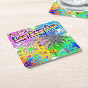 I LOVE Los Angeles Quadro Seasons Coaster