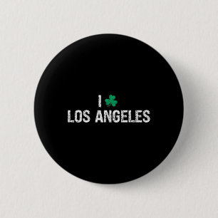 I Love Los Angeles Shamrock Clover St. Patrick's D 6 Cm Round Badge