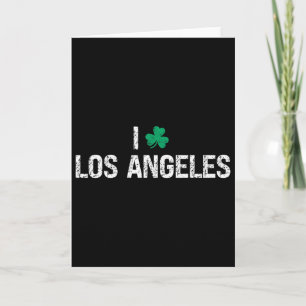 I Love Los Angeles Shamrock Clover St. Patrick's D Card