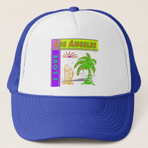 "I LOVE Los Angeles" Sun Palm Tree&Surfer #2 Hat