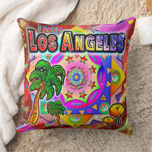 I LOVE Los Angeles Tropical Friends Pillow