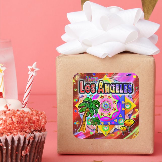 I LOVE Los Angeles Tropical Friends Sticker (Party)