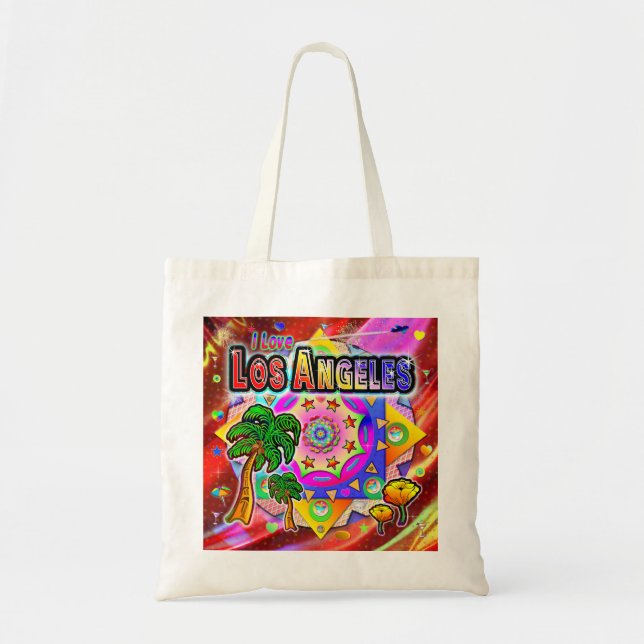 I LOVE Los Angeles Tropical Friends Tote Bag (Front)