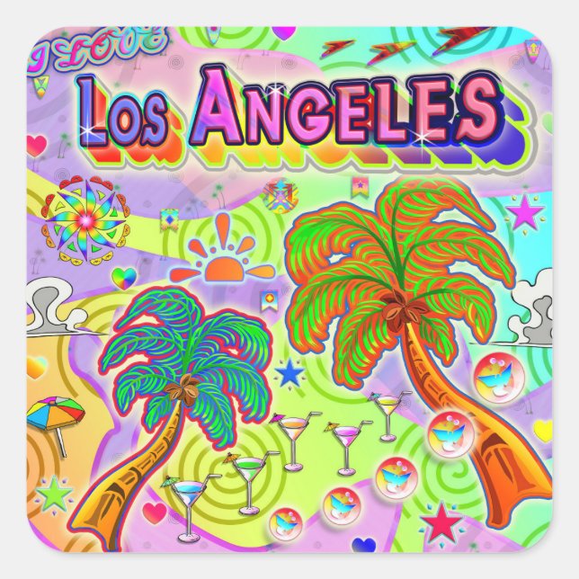 I LOVE Los Angeles Vacation Target Sticker (Front)