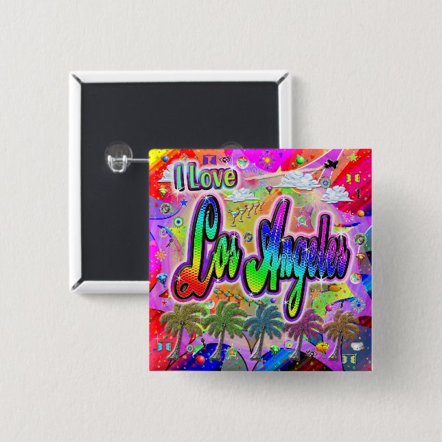 I LOVE Los Angeles Vista Express Button (Front & Back)