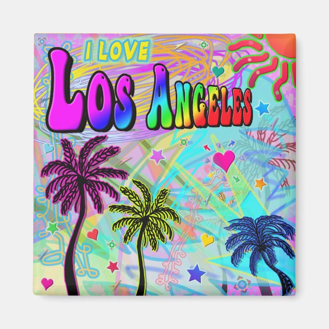 I LOVE Los Angeles Vivid Romance Magnet (Front)