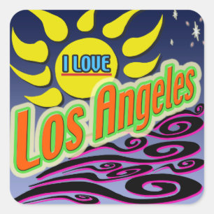 "I LOVE Los Angles: Night Sunshine" Sticker
