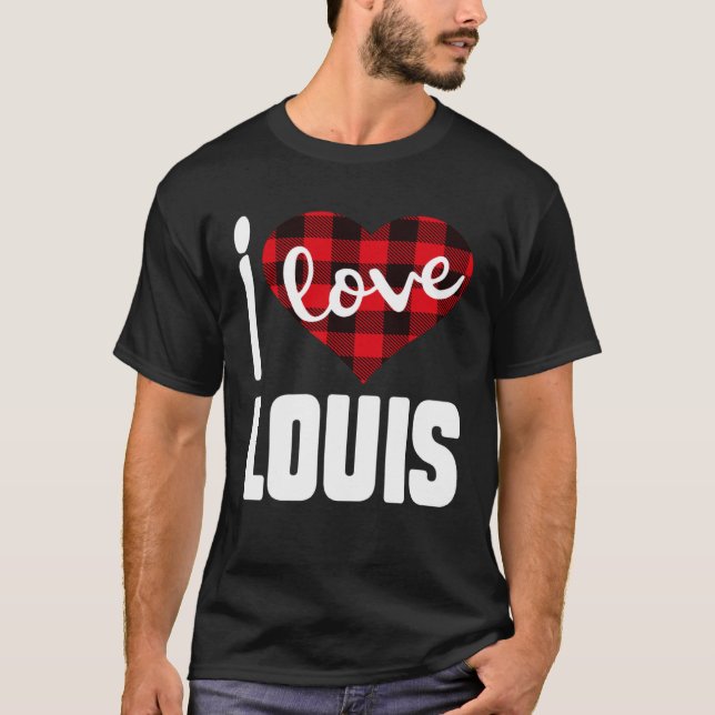 I Love Louis Valentine s Day for Her Women Girls T-Shirt (Front)