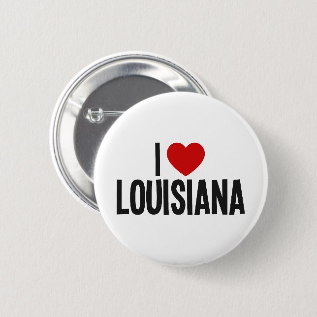 I Love Louisiana I Heart Louisiana Round Button (Front & Back)