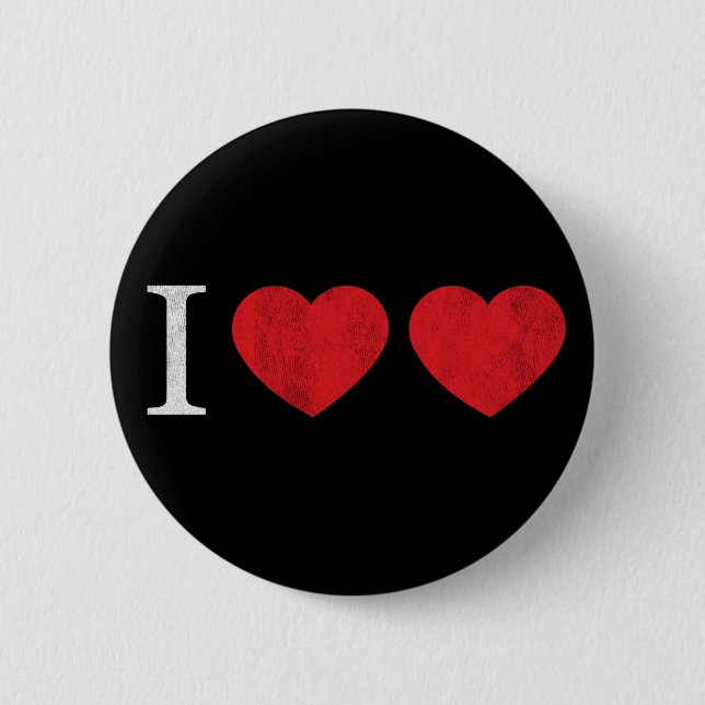 I Love Love 6 Cm Round Badge (Front)