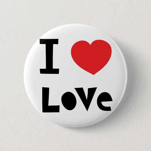 I LOVE LOVE 6 CM ROUND BADGE (Front)