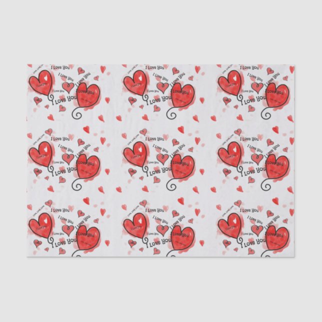 I Love, Love, Love You Tissue Paper (Front)