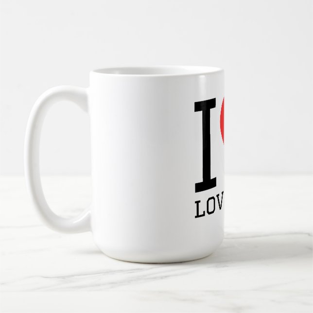 I love lovebirds coffee mug (Left)